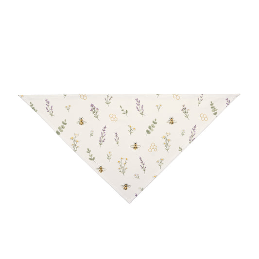 Floral Lavender Sprig Pet Bandana — Soft Pastel Botanical Dog & Cat Accessory