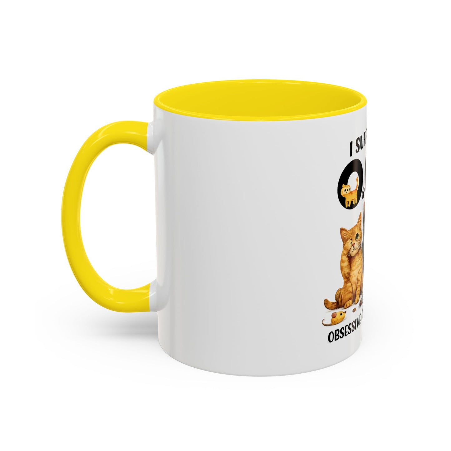 I Suffer From OCD (Obsessive Cat Disorder) Accent Coffee Mug - Cute Cat Lover Gift