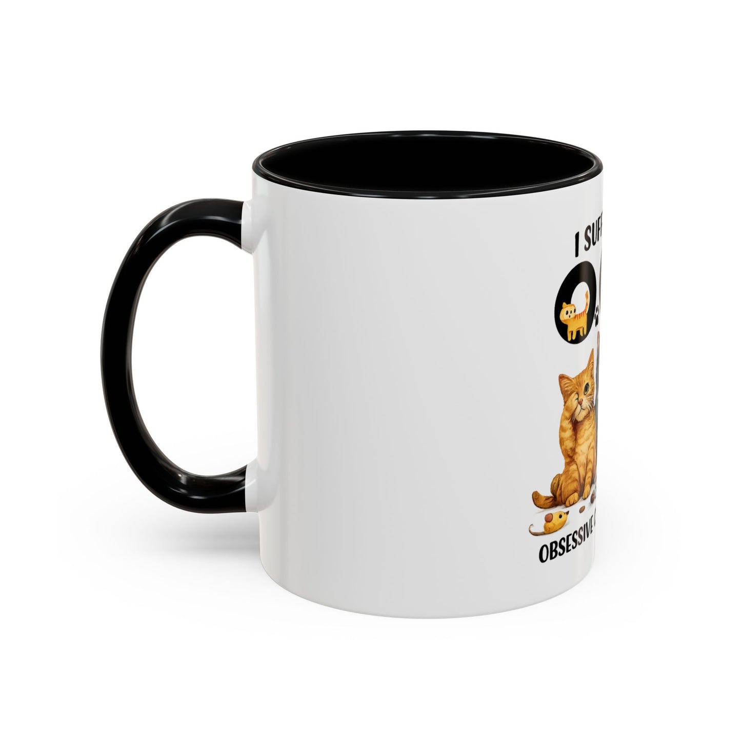 I Suffer From OCD (Obsessive Cat Disorder) Accent Coffee Mug - Cute Cat Lover Gift