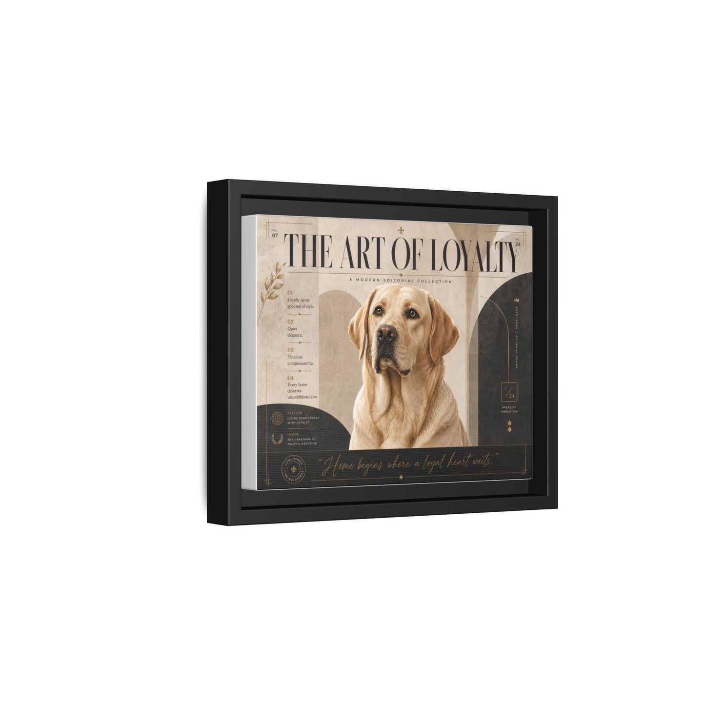 The Art of Loyalty Framed Canvas Print — Labrador Decorative Wall Art
