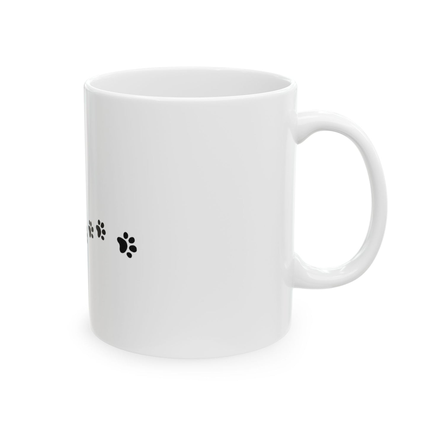Dog Lover Coffee Mug - "First Coffee... then walkies." Ceramic Paw Print Mug (11oz, 15oz)