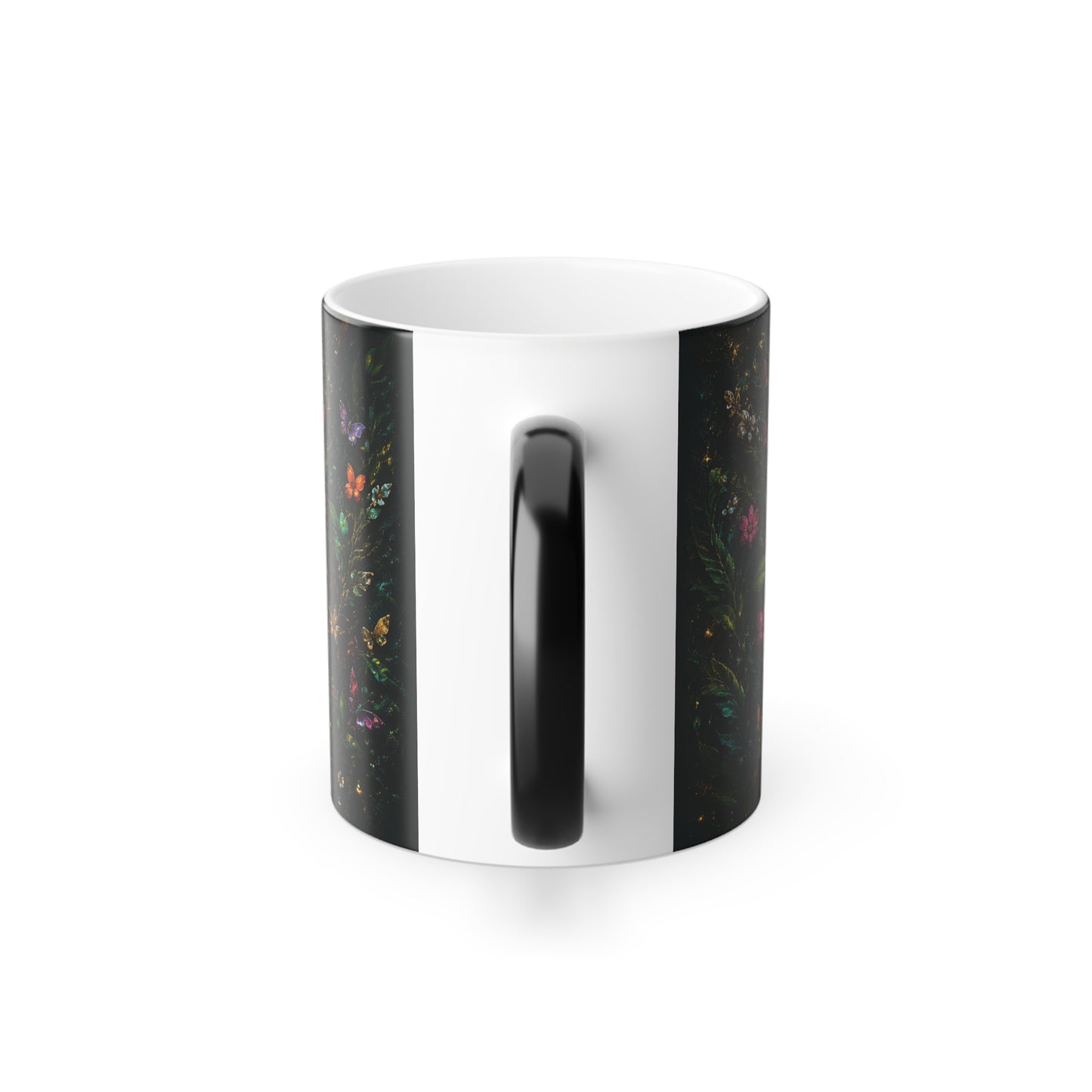 Color-Changing Mug — Rainbow Butterflies Magic Heat Reveal, 11oz