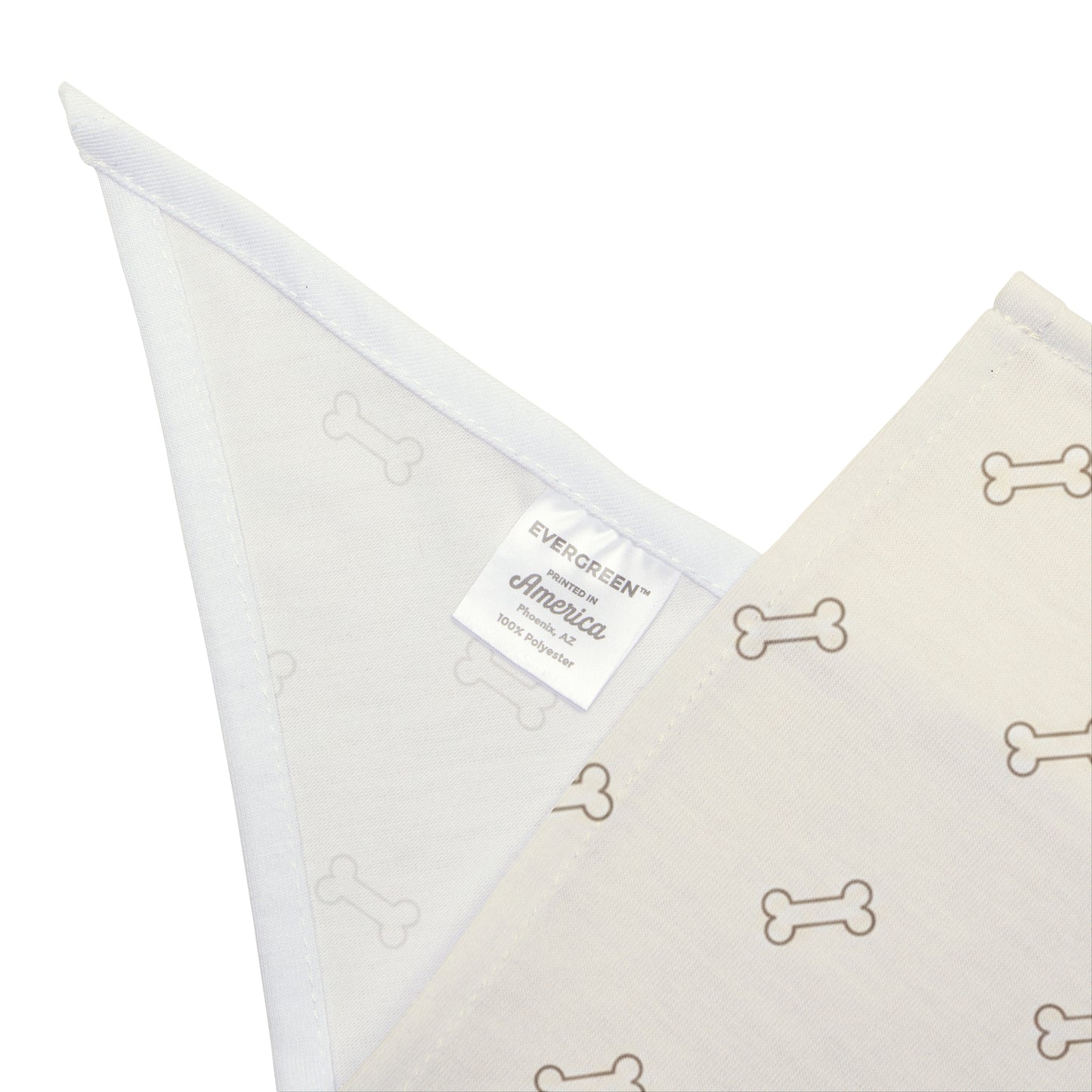 Neutral Bone Print Pet Bandana — Lightweight Triangle Scarf for Dogs & Cats