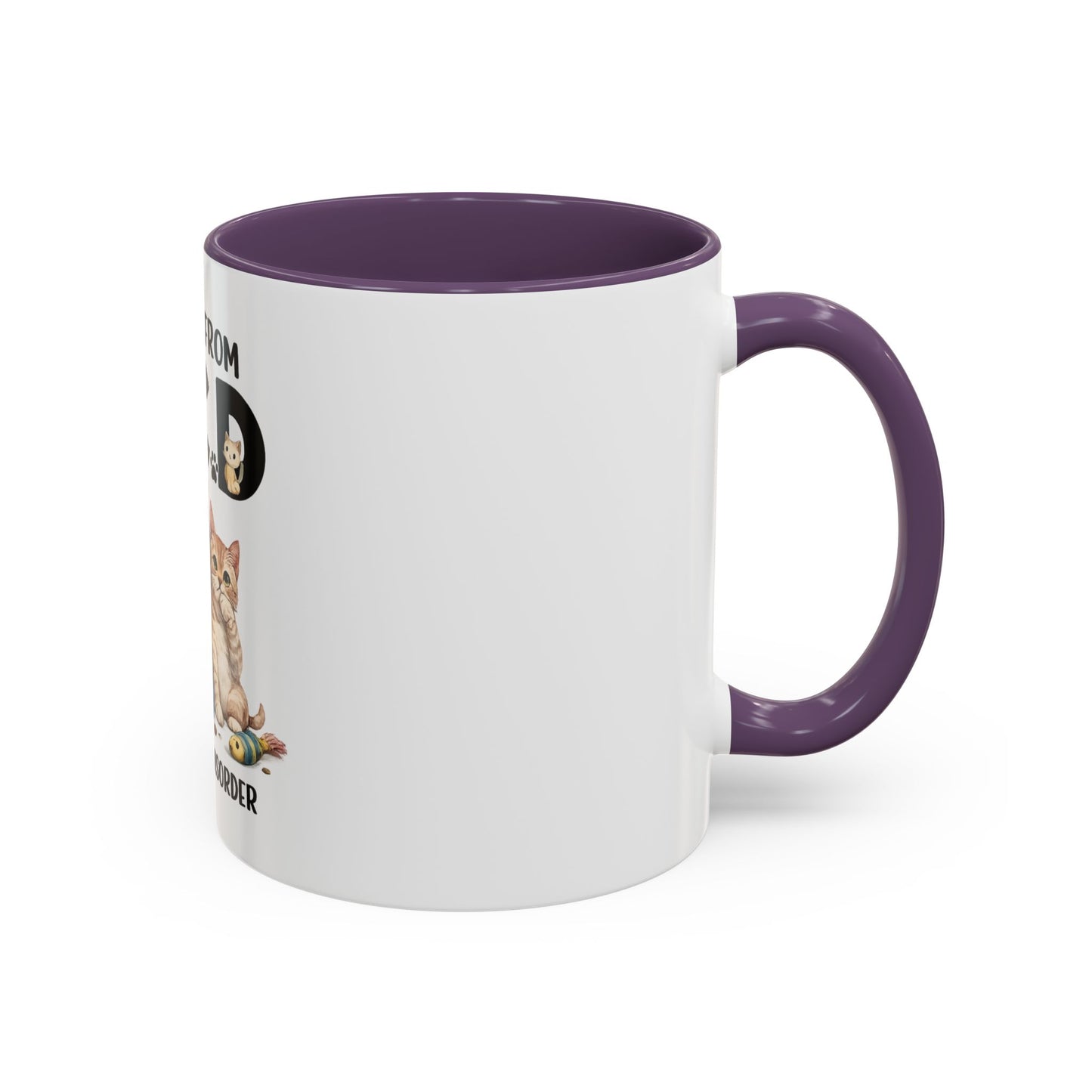 I Suffer From OCD (Obsessive Cat Disorder) Accent Coffee Mug - Cute Cat Lover Gift