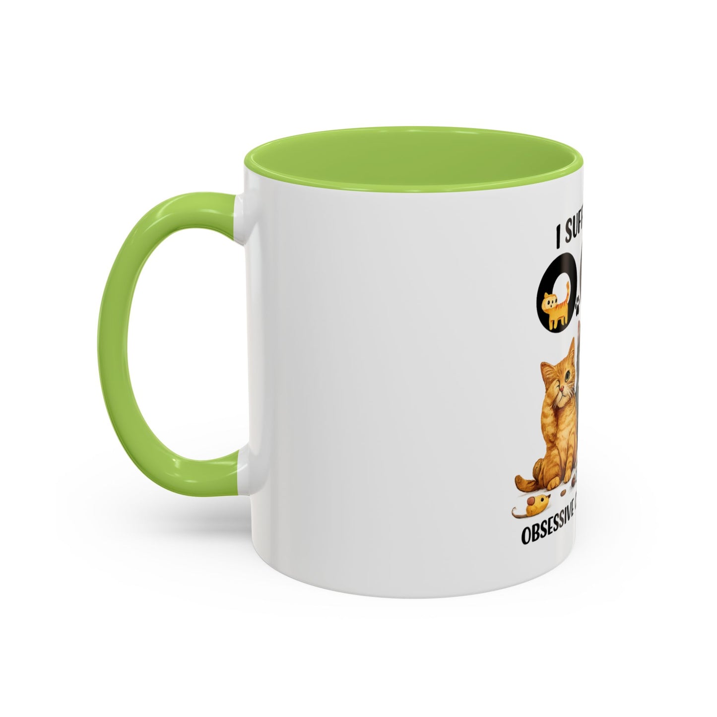 I Suffer From OCD (Obsessive Cat Disorder) Accent Coffee Mug - Cute Cat Lover Gift
