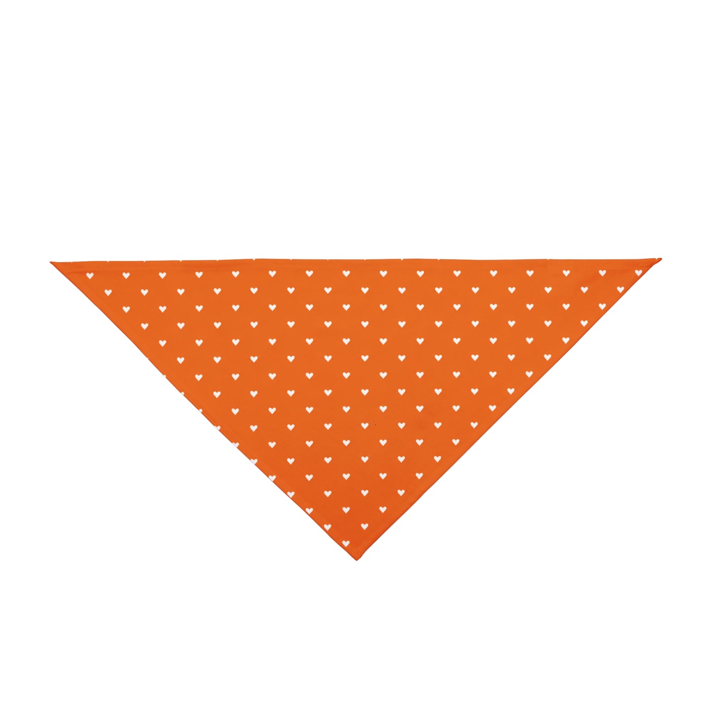 Heart Print Pet Bandana — Orange/Pink Triangle Bandana for Dogs & Cats
