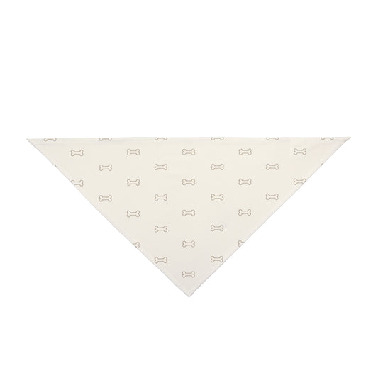 Neutral Bone Print Pet Bandana — Lightweight Triangle Scarf for Dogs & Cats